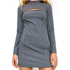 Zara Cut Out Houndstooth Mini Dress